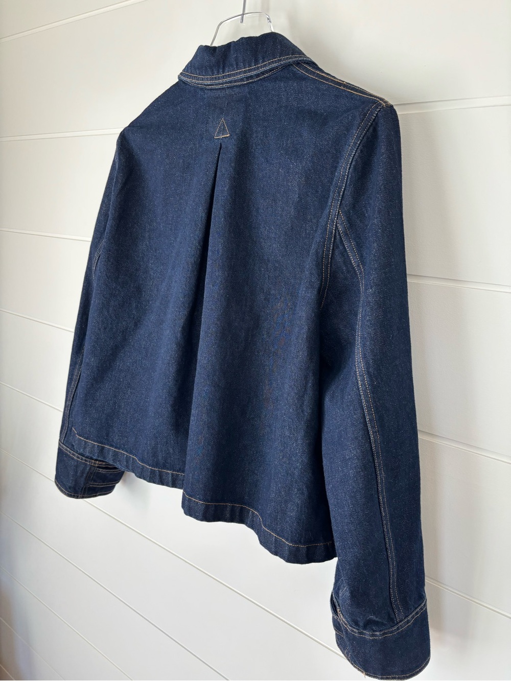 J. Crew Denim Barn Jacket Cropped in Denim Rinse Women's Size Large - Picture 11 of 14